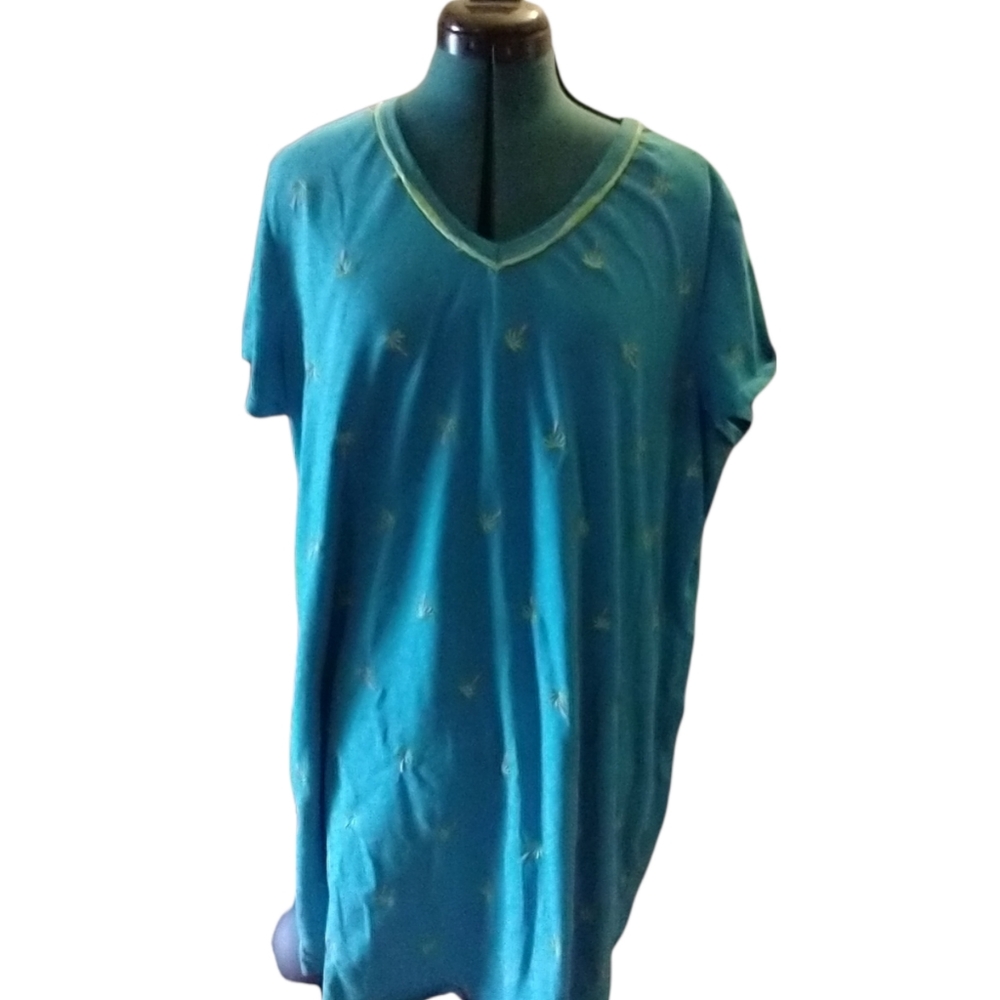 Women's Secret Treasures Nightshirt 2XL/3XL Palm Trees Pattern